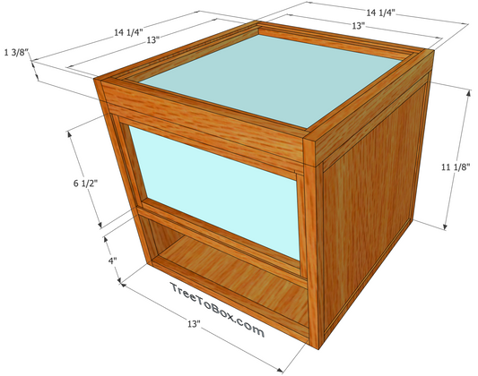 Plans for Hat Box with Glass Top and Front and shelf - TreeToBox