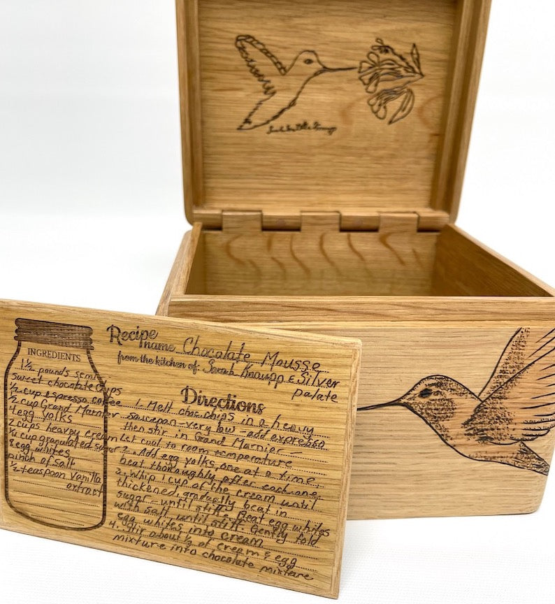 Heirloom wooden Recipe box (Base price shown) - TreeToBox