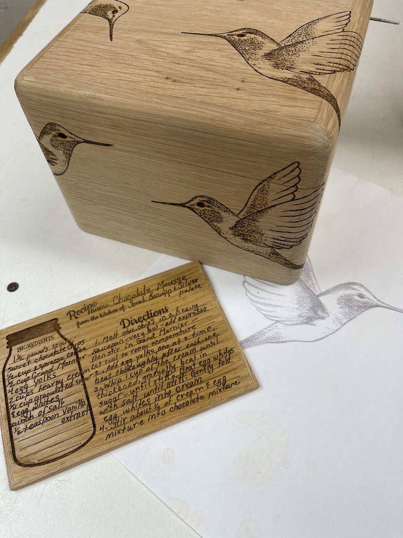 Heirloom wooden Recipe box (Base price shown) - TreeToBox