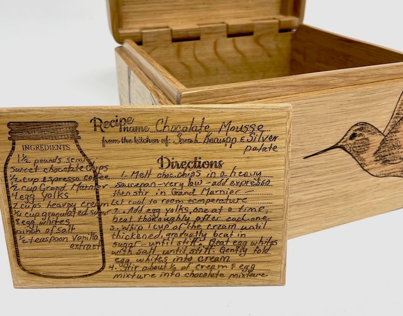 Heirloom wooden Recipe box (Base price shown) - TreeToBox