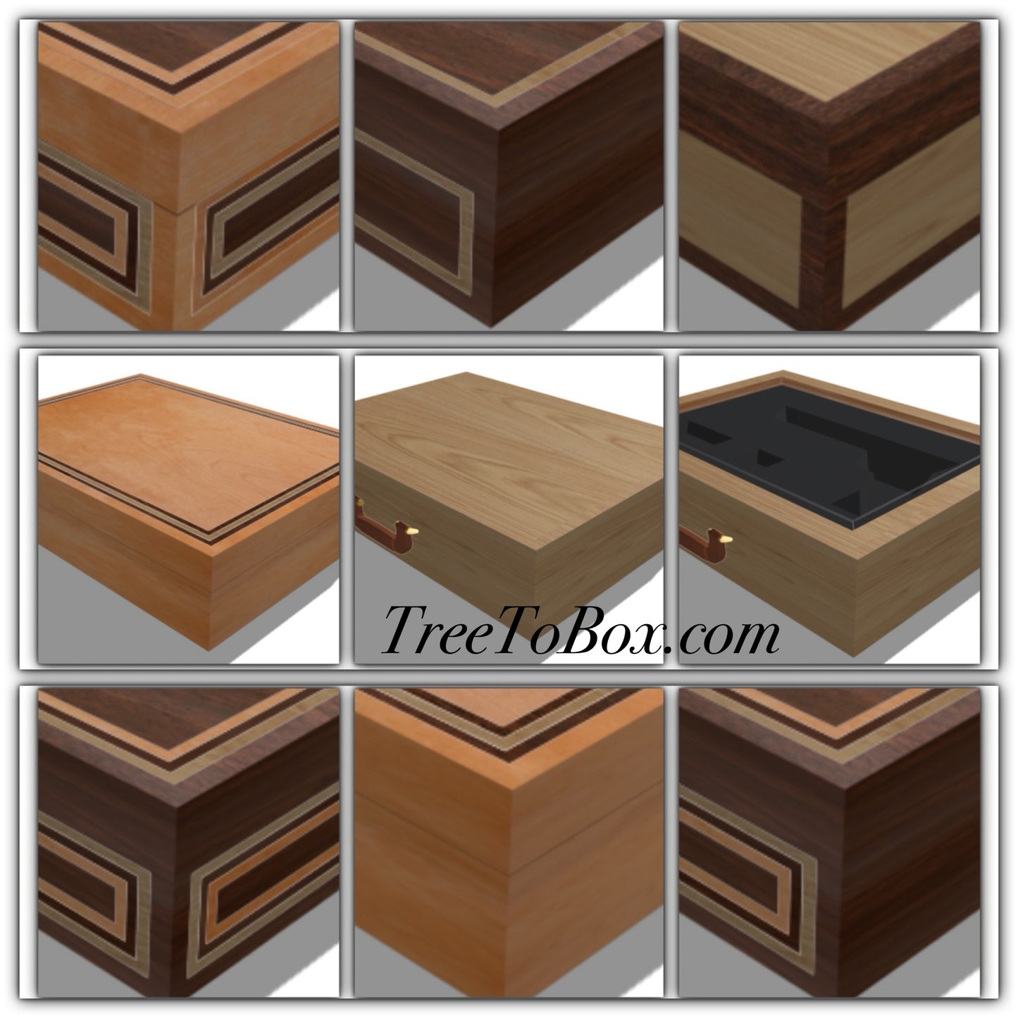 Wooden Gun box Custom Inlaid and woodburned - TreeToBox