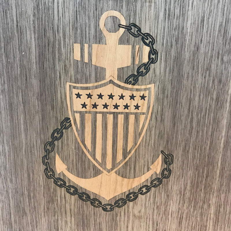 Wooden Coast Guard Chief Hat Box