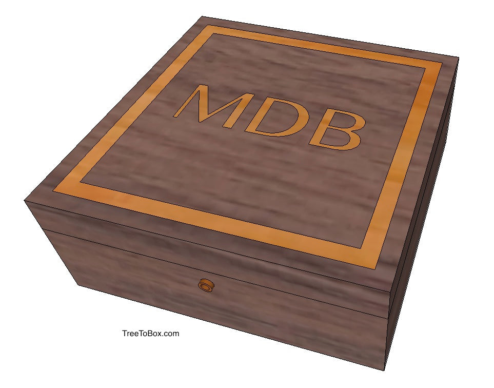 Custom wooden box 3D sketch