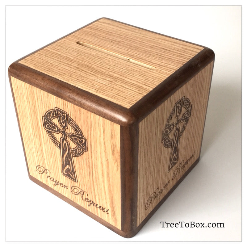 Prayer Requests box With Celtic cross - TreeToBox