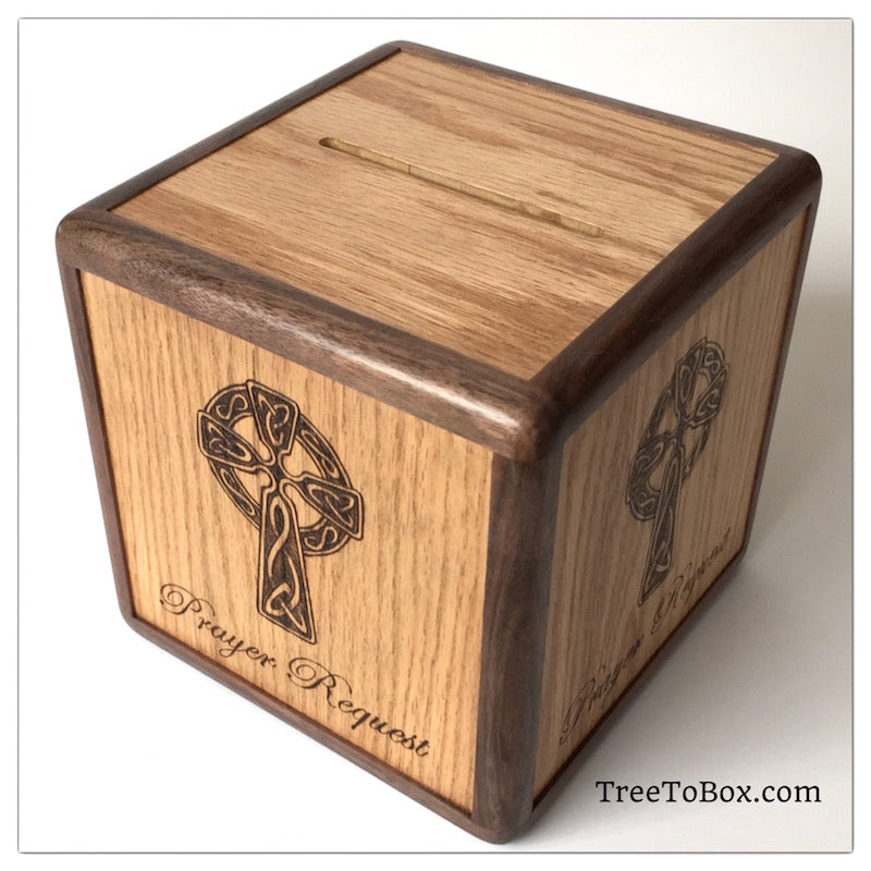 Prayer Requests box With Celtic cross - TreeToBox