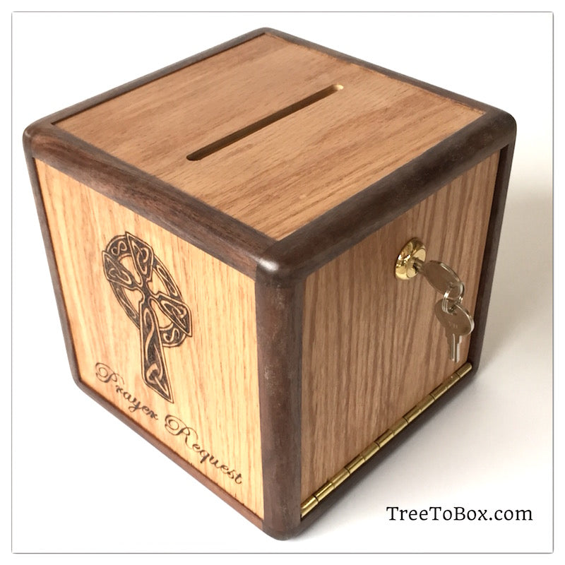 Prayer Requests box With Celtic cross - TreeToBox