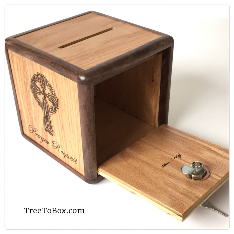 Prayer Requests box With Celtic cross - TreeToBox