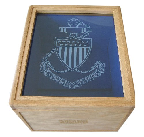 Wooden Coast Guard Chief Hat Box