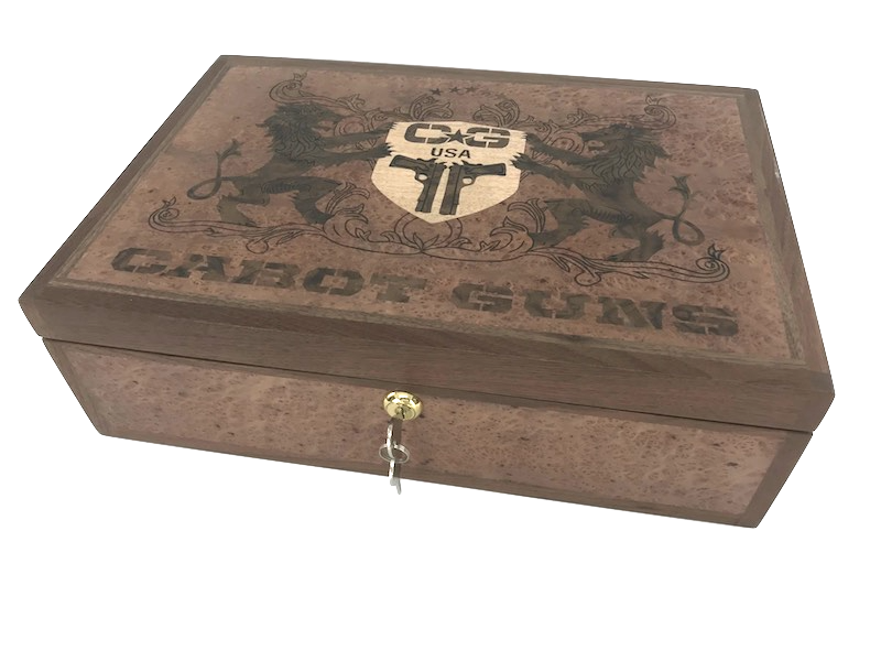 Wooden Gun box Custom Inlaid and woodburned - TreeToBox