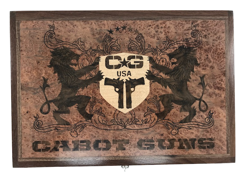 Wooden Gun box Custom Inlaid and woodburned - TreeToBox