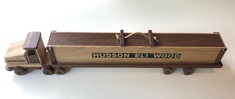 Custom wooden toy train set