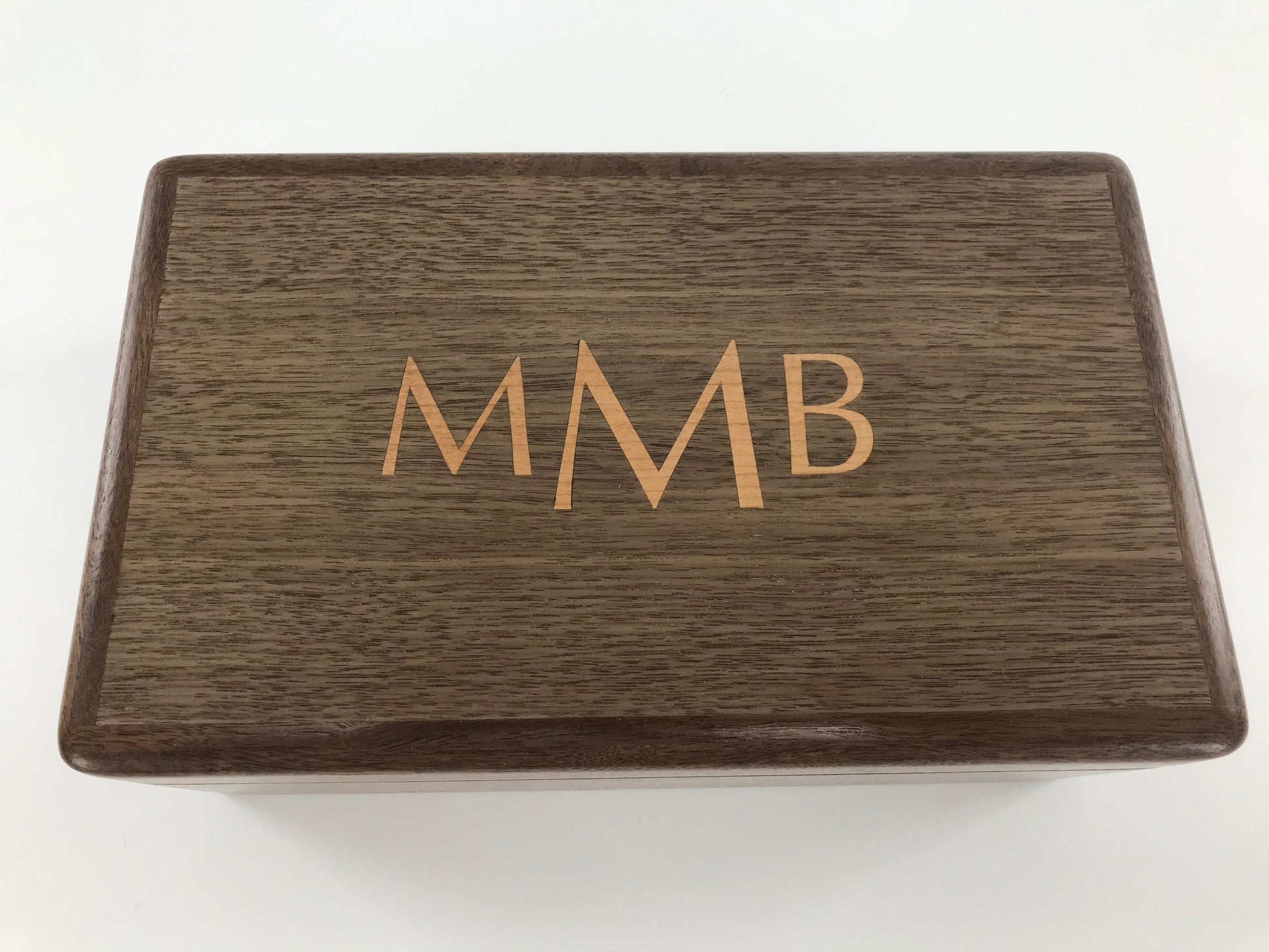 Custom wooden recipe box with Monogram