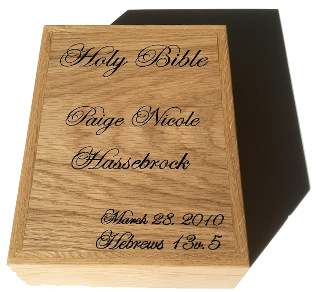 Design a Custom wooden Bible box here - TreeToBox