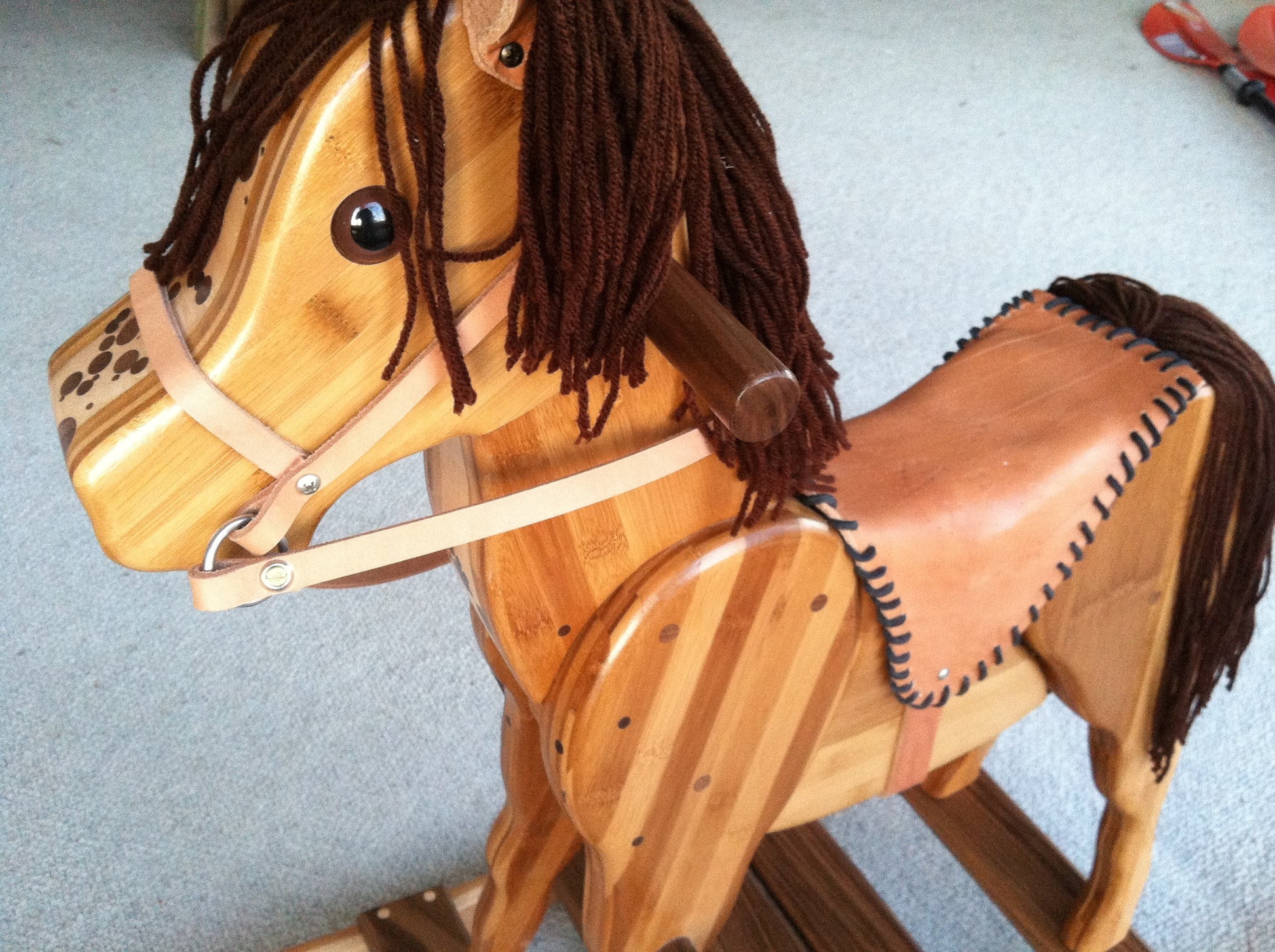 Wooden Rocking Horse in Beech, Bamboo and Black Walnut - TreeToBox