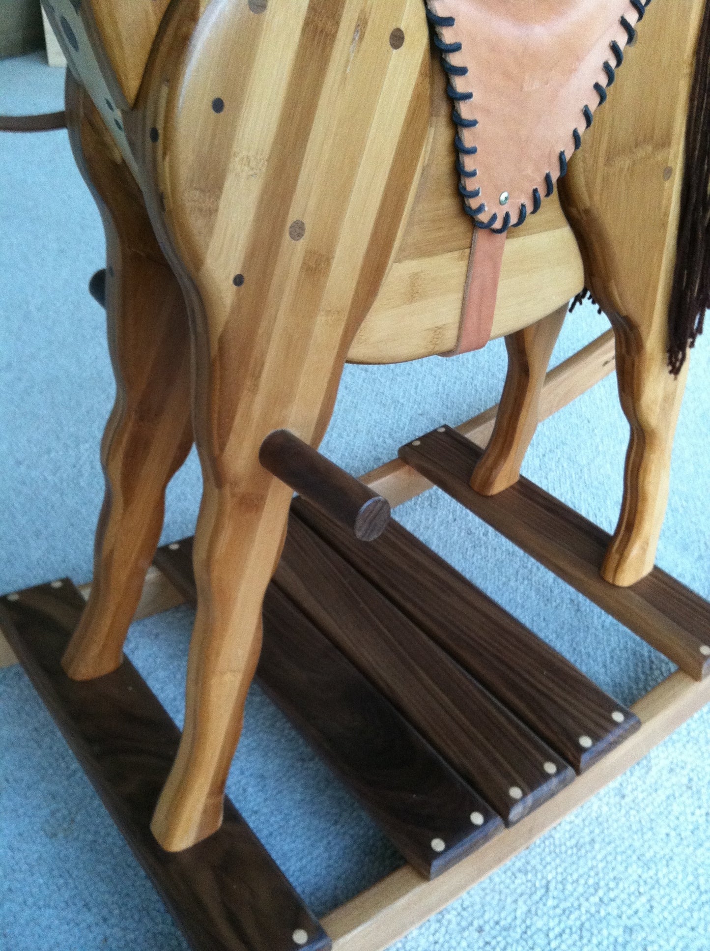 Wooden Rocking Horse in Beech, Bamboo and Black Walnut - TreeToBox