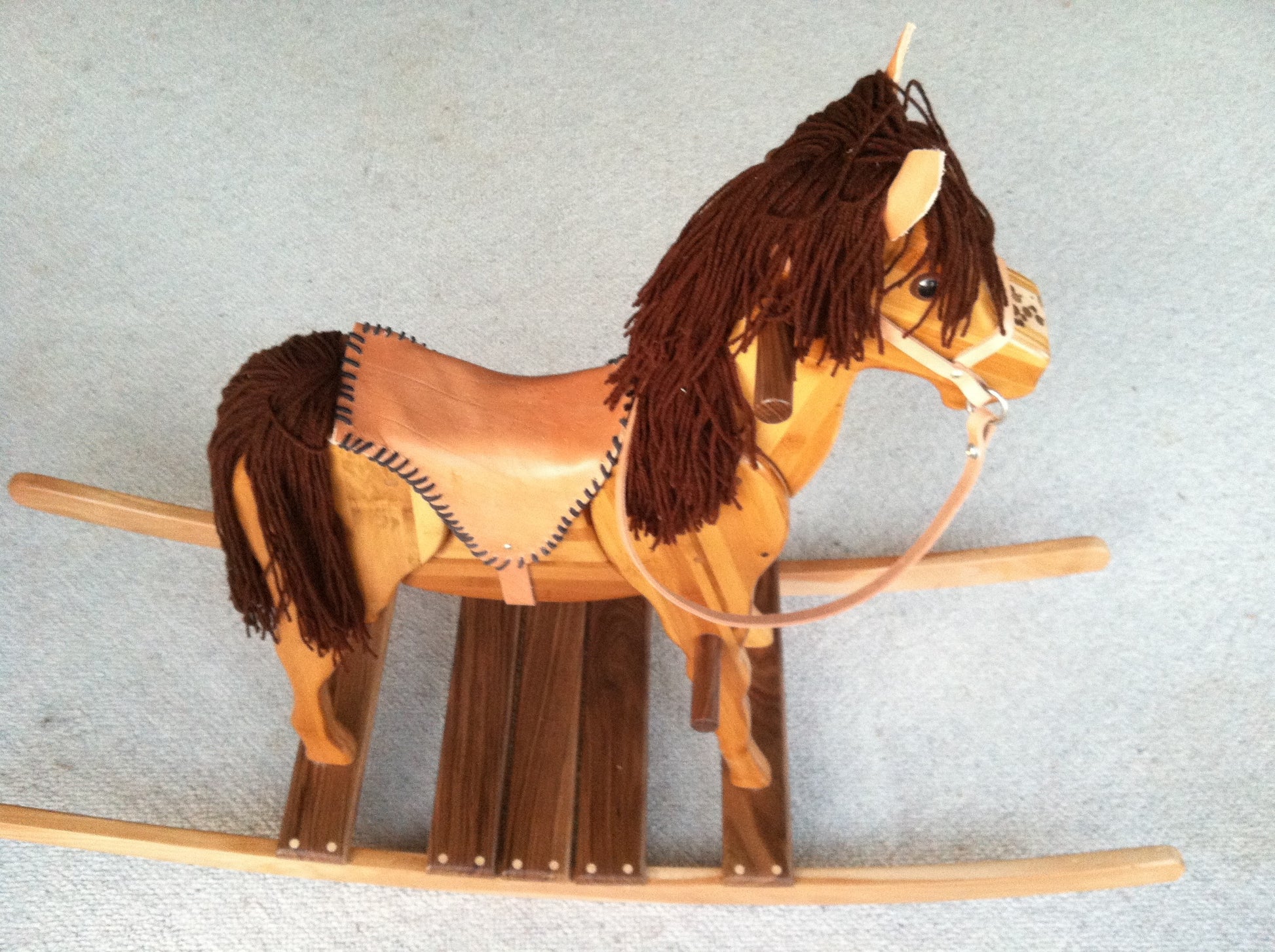 Wooden Rocking Horse in Beech, Bamboo and Black Walnut - TreeToBox