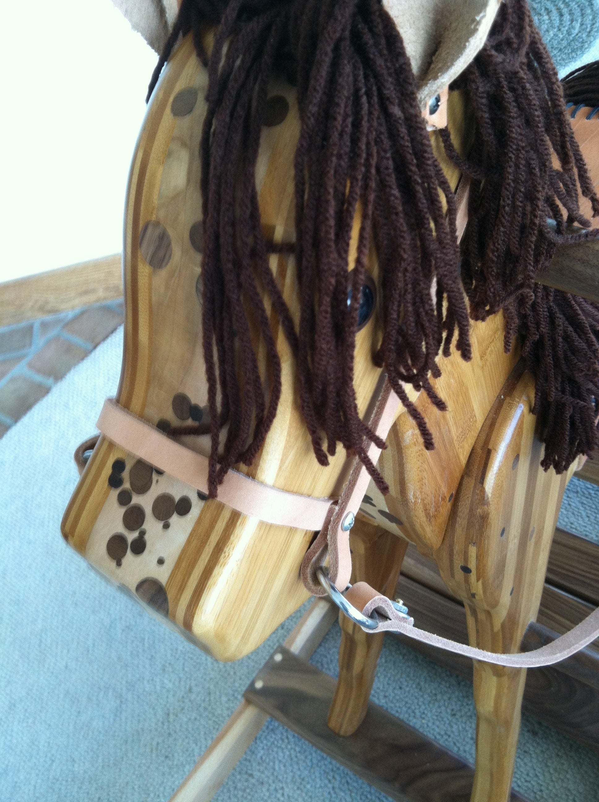 Wooden Rocking Horse in Beech, Bamboo and Black Walnut - TreeToBox