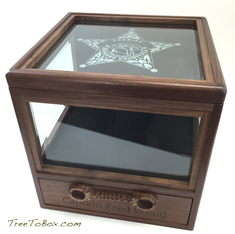 Wooden Sheriff Hat Box - TreeToBox