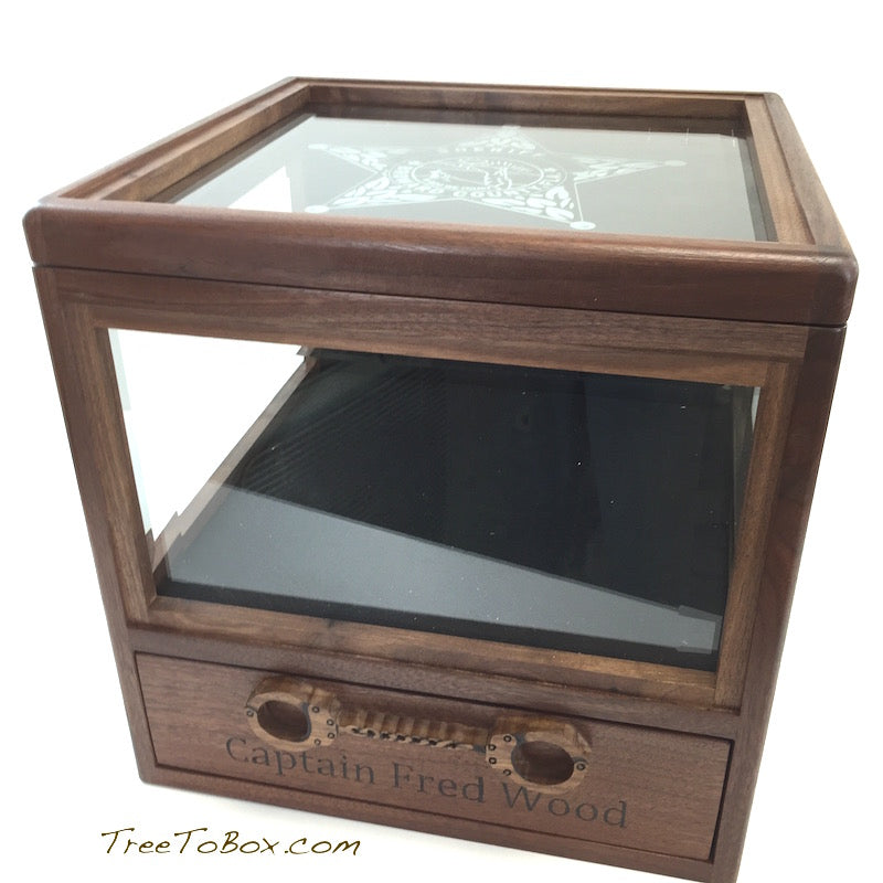 Wooden Sheriff Hat Box - TreeToBox