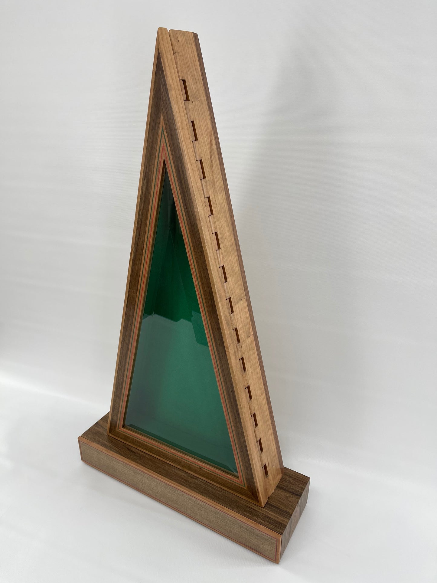 Wooden Triangle Display Cabinet - TreeToBox