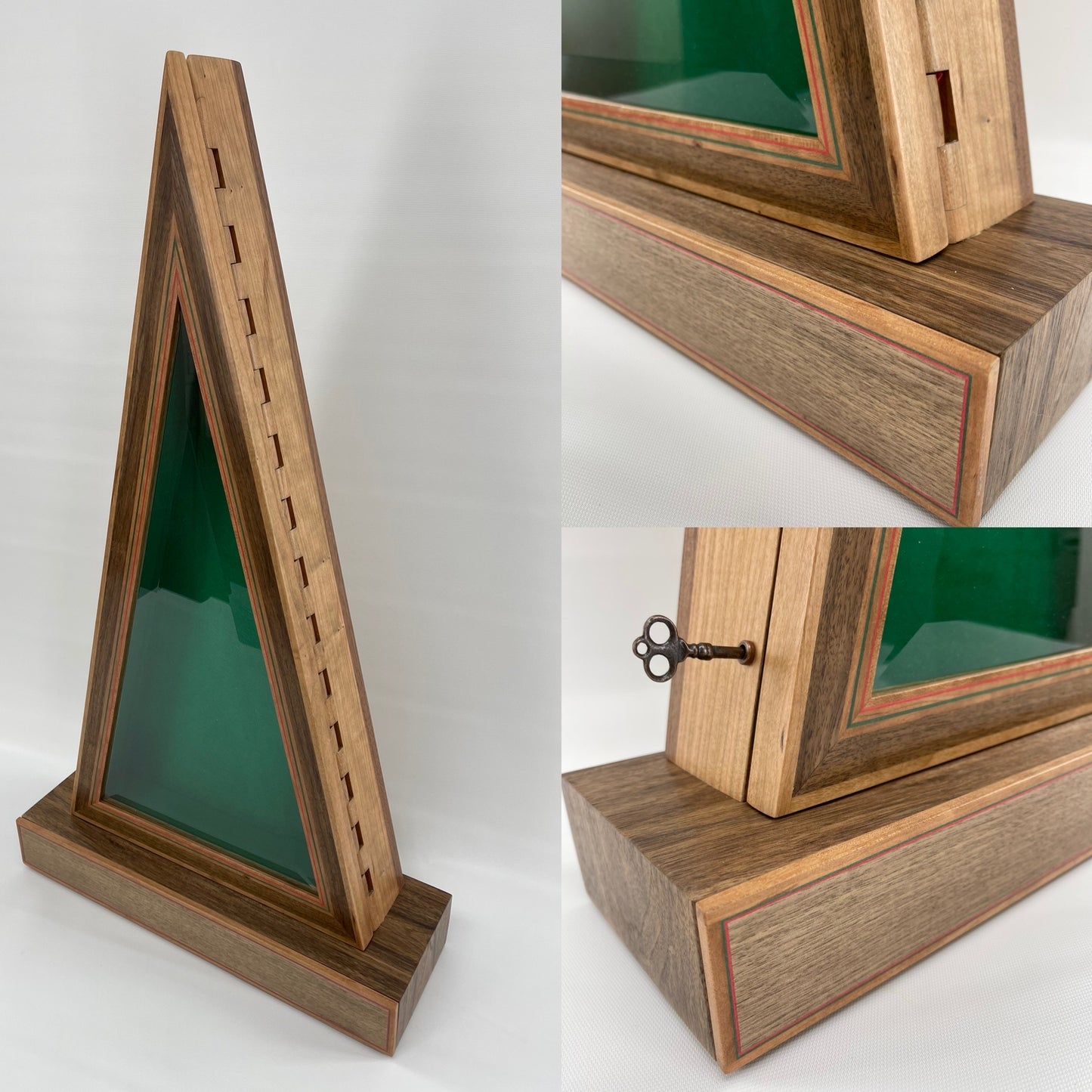 Wooden Triangle Display Cabinet - TreeToBox