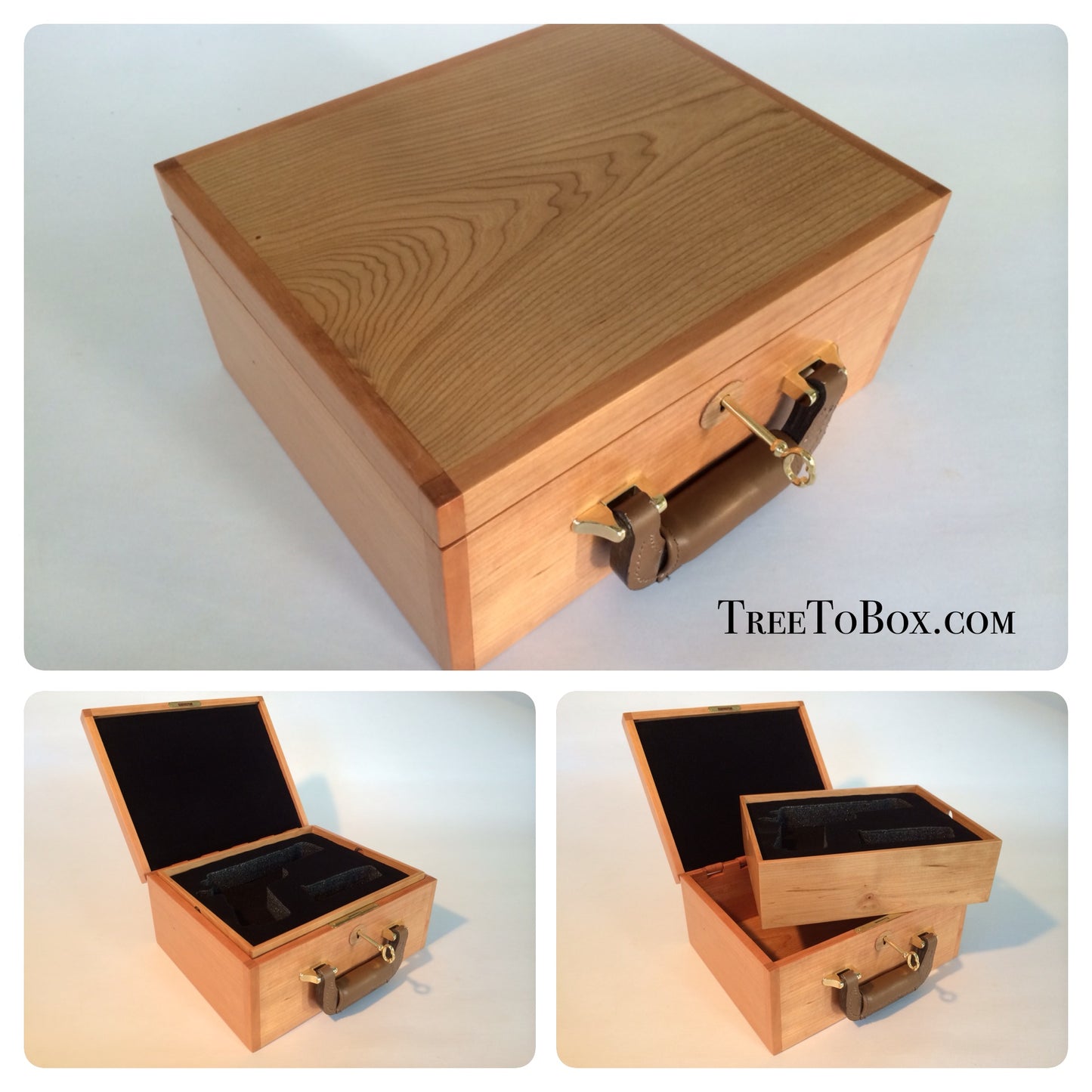 Wooden Gun box Custom Inlaid and woodburned - TreeToBox