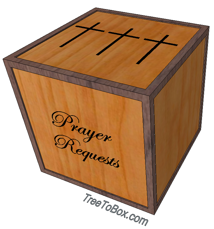 Wooden Prayer box with Three Crosses - TreeToBox