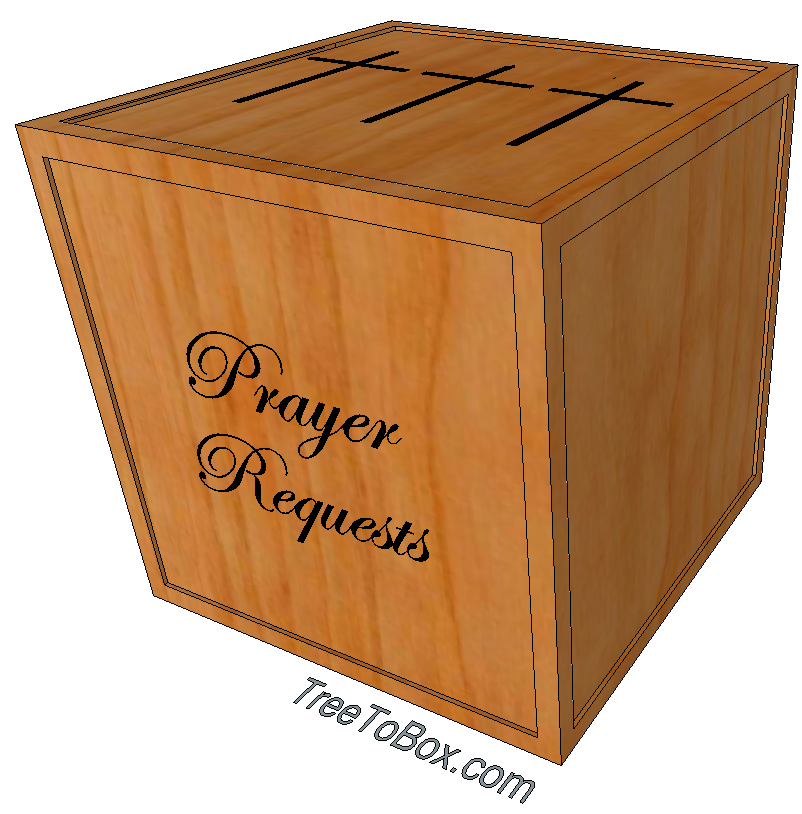 Wooden Prayer box with Three Crosses - TreeToBox