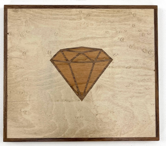 Available now Diamond on Birdseye Maple wood decoration - TreeToBox