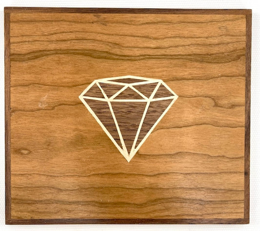 Available now Diamond on Cherry wood decoration - TreeToBox