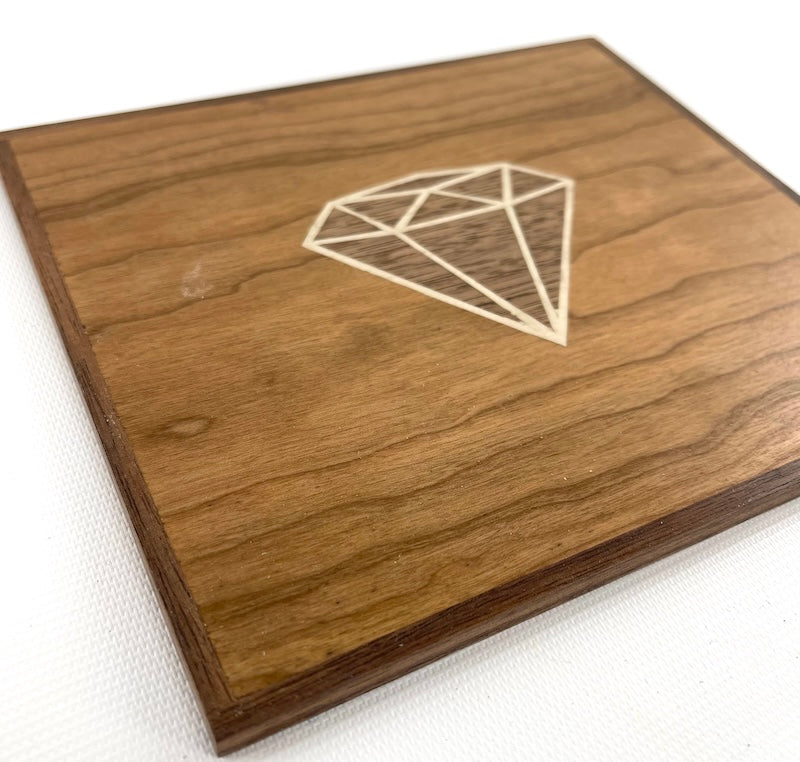 Available now Diamond on Cherry wood decoration - TreeToBox