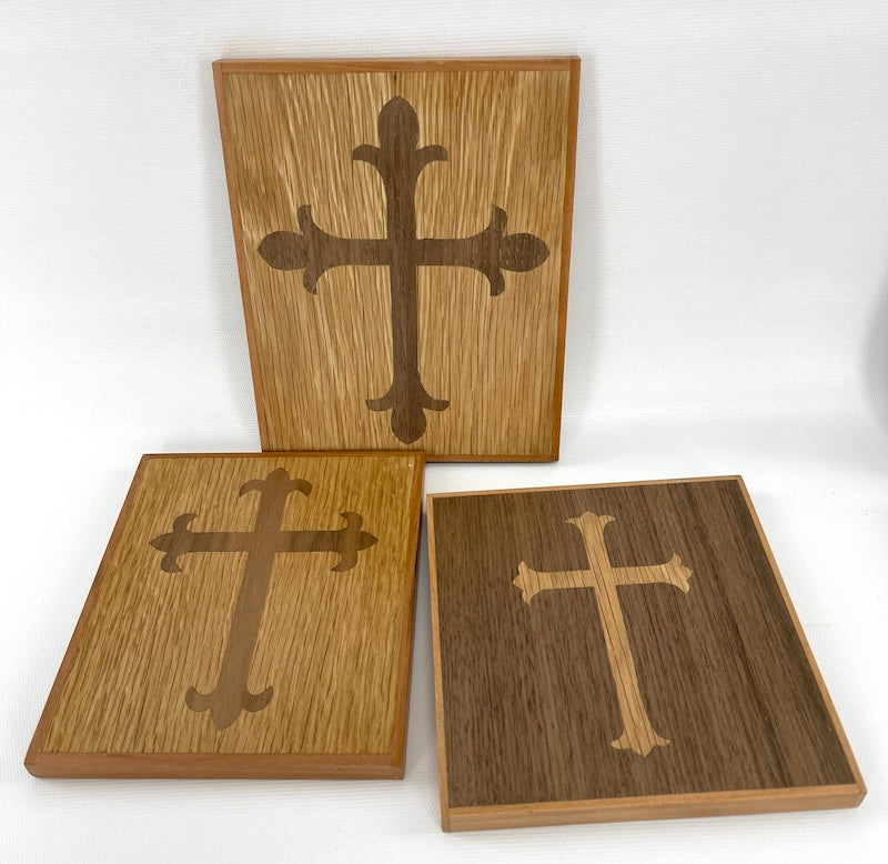 Available now Inlaid Fleur de lis cross - TreeToBox