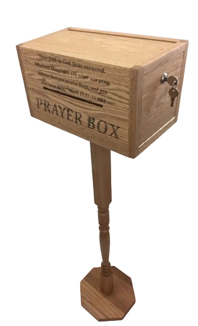 Wooden Prayer box with spindle stand - TreeToBox