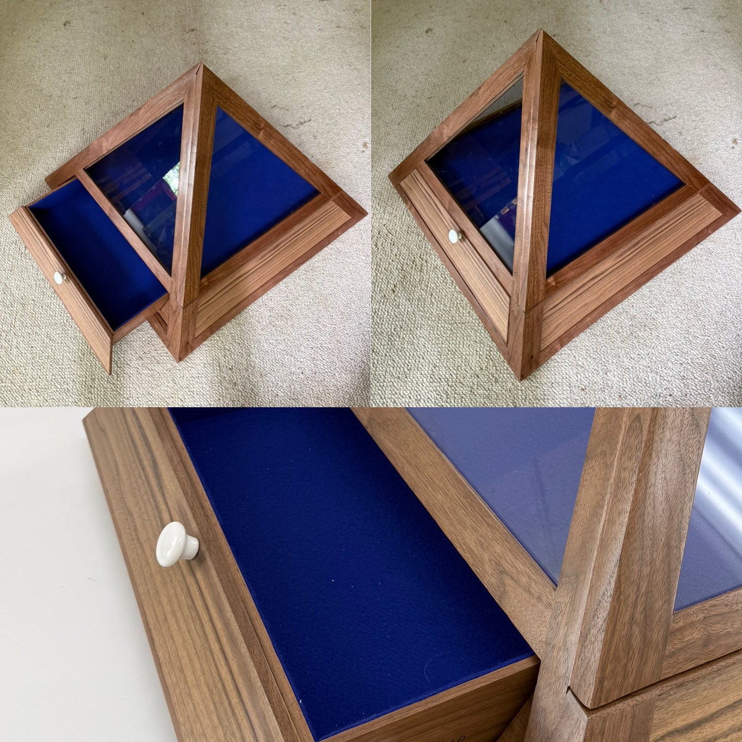 USCG Wooden Pyramid Hat Box
