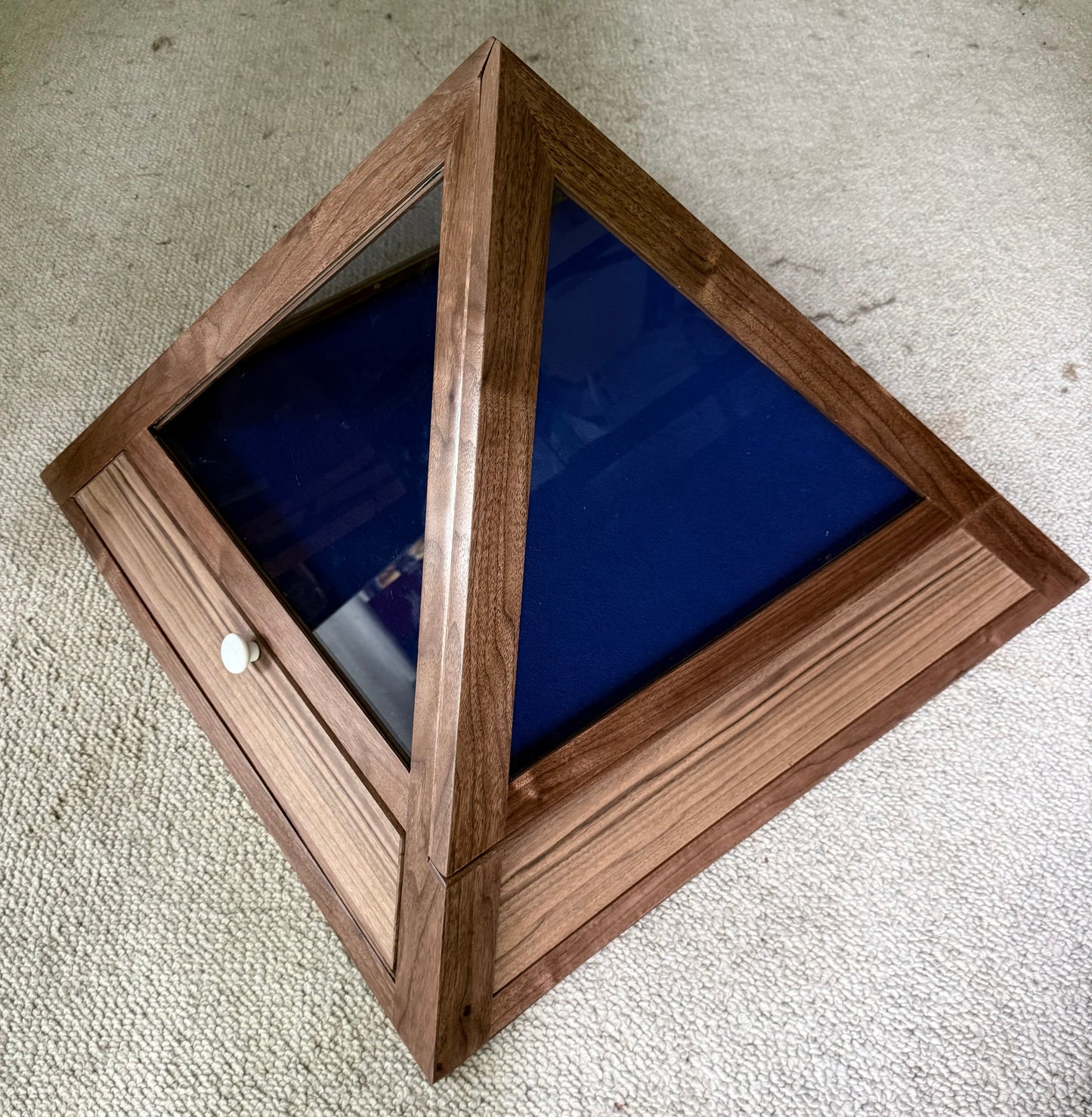 USCG Wooden Pyramid Hat Box