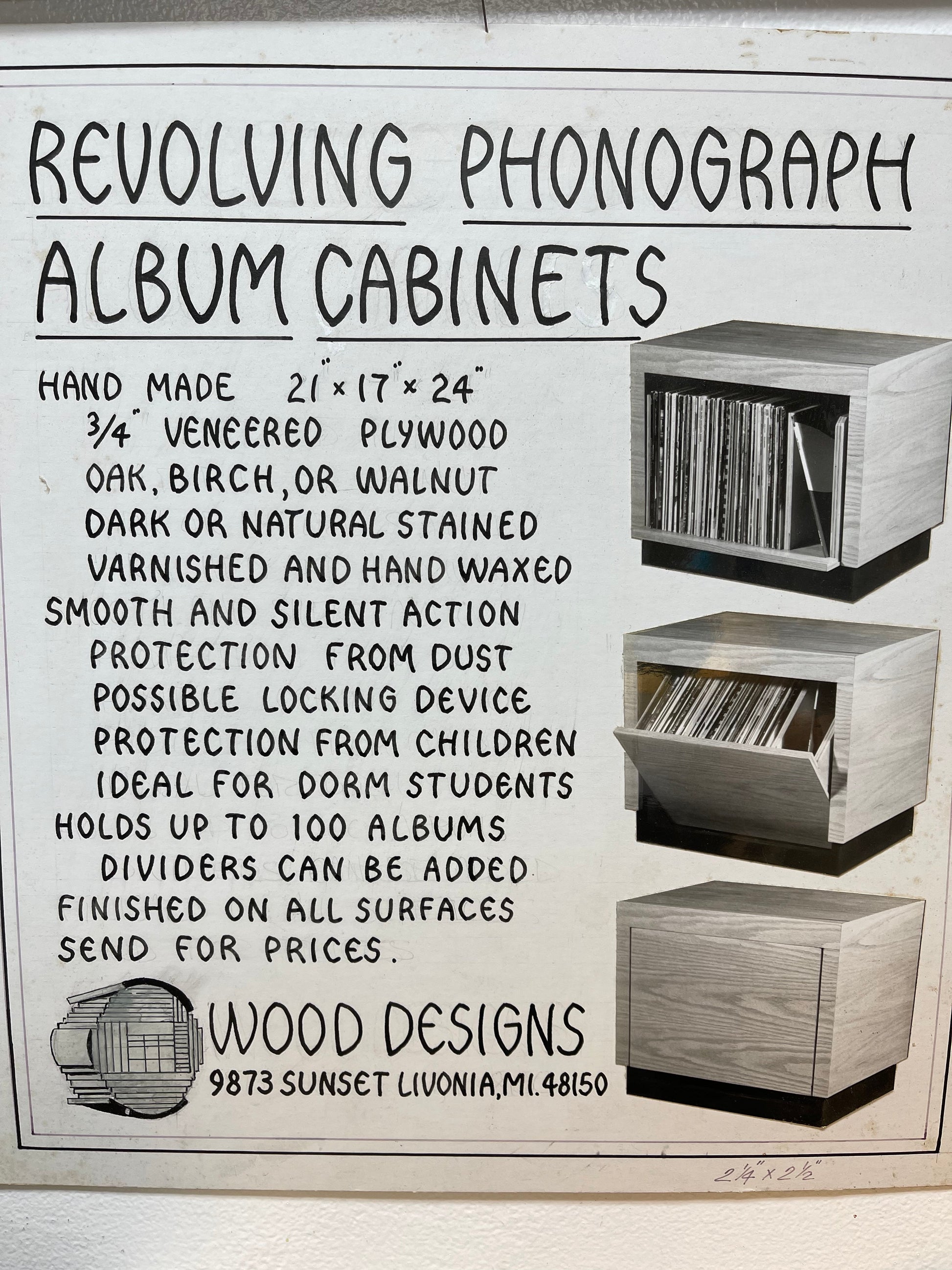 Revolving vinyl record album cabinet - TreeToBox