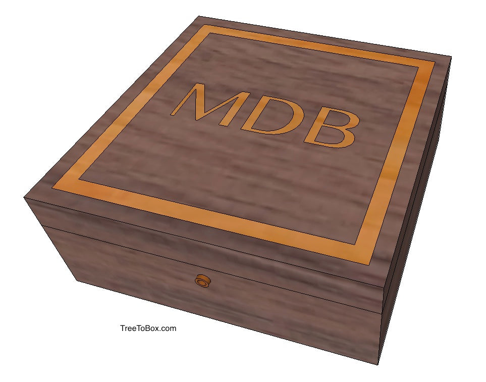 Custom wooden box 3D sketch