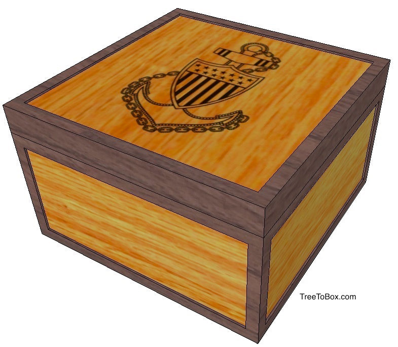 USCG Wooden Hat Box - TreeToBox