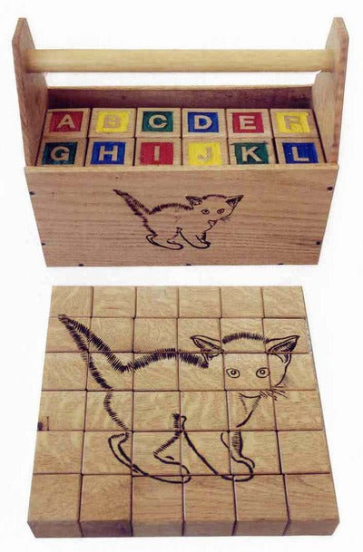 Custom Personalized Wooden ABC blocks - TreeToBox