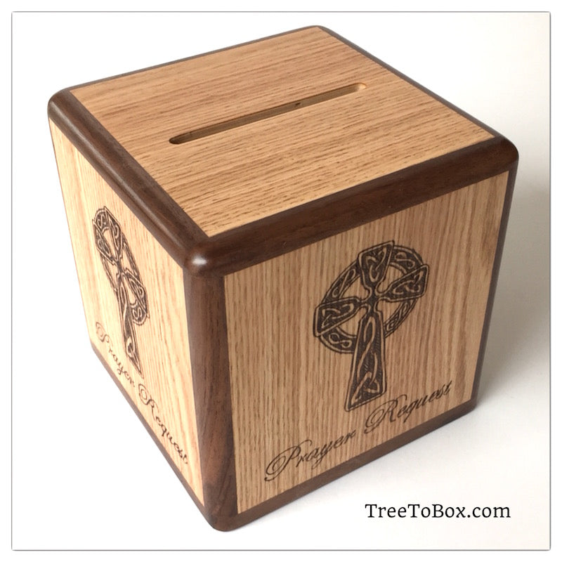 Prayer Requests box With Celtic cross - TreeToBox