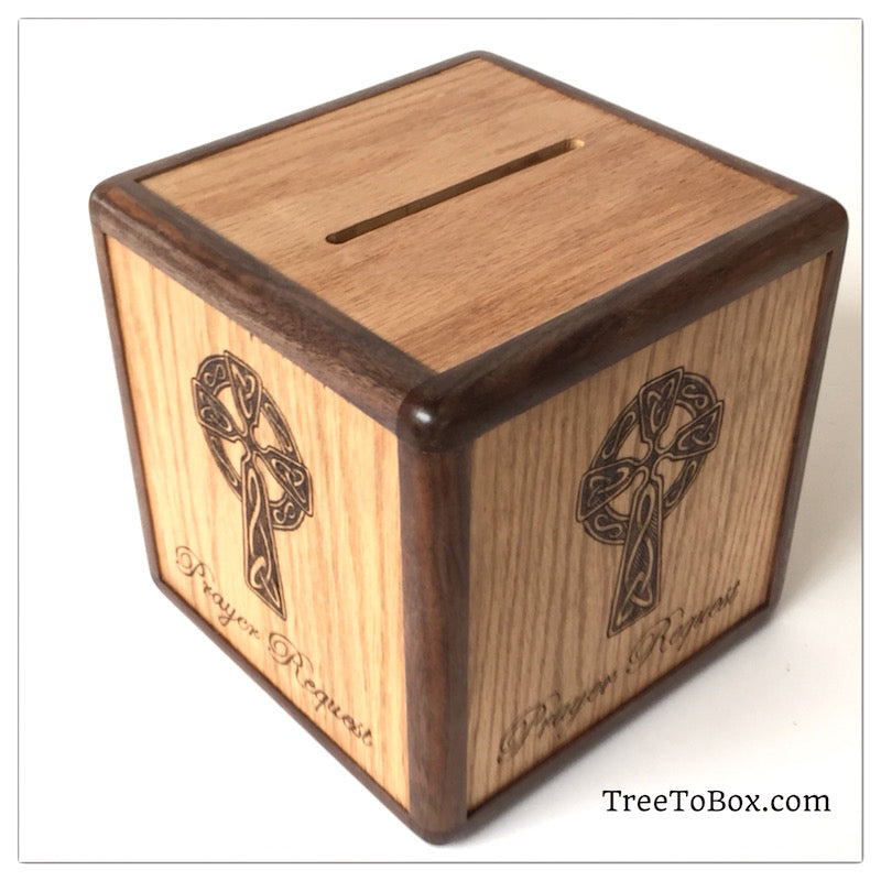 Prayer Requests box With Celtic cross - TreeToBox