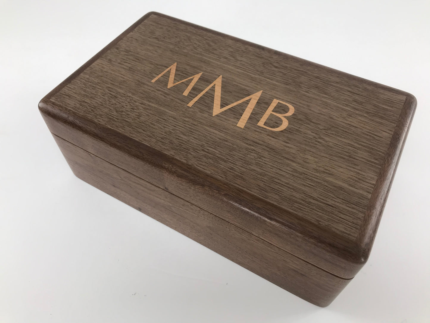 Custom wooden recipe box with Monogram