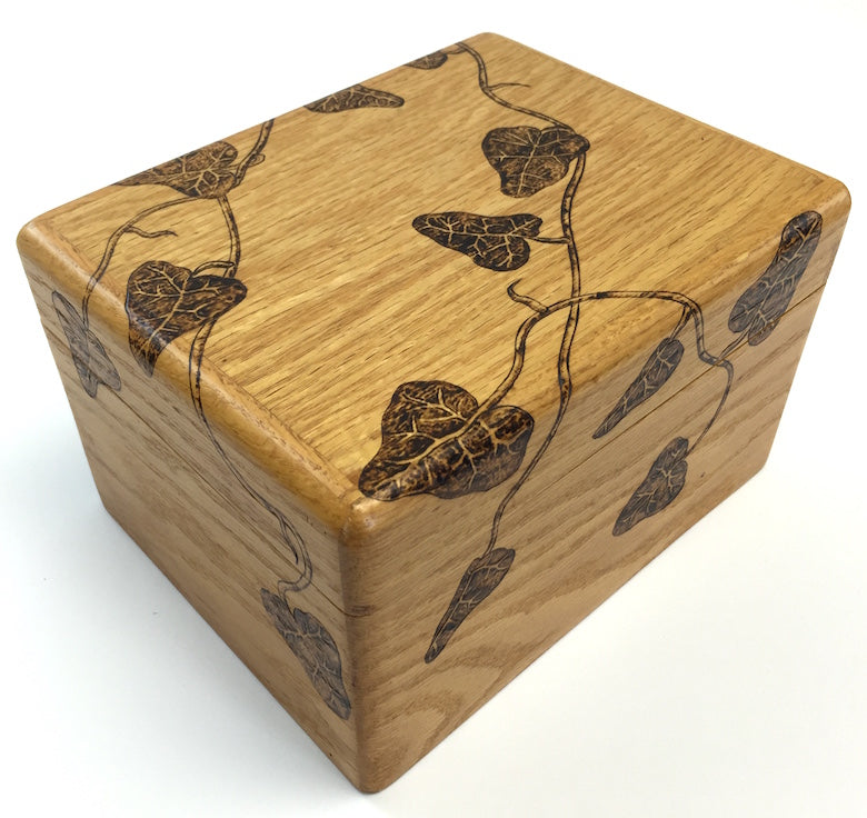 Custom wooden recipe box with Ivy