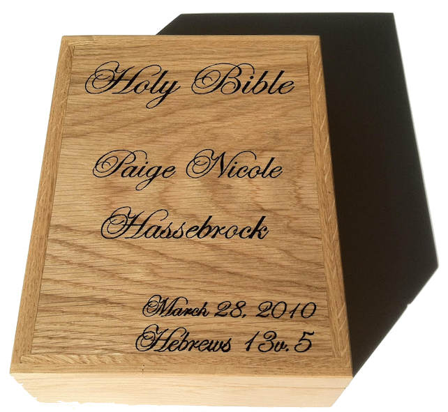 Custom wooden Bible box - TreeToBox