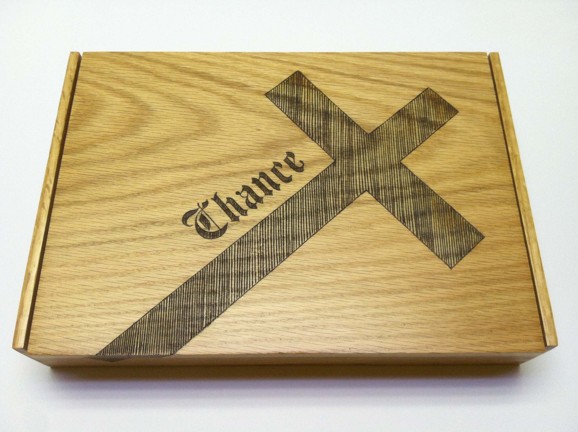 Available now Oak wood Bible box 10-3/8" x 6-5/8" x 1-3/8" - TreeToBox