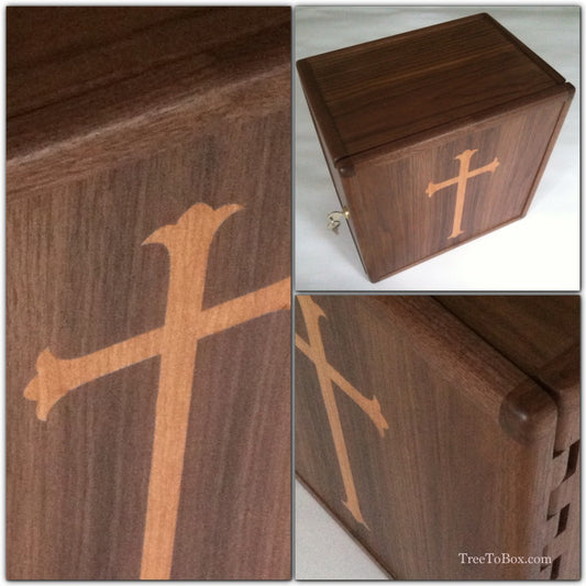 Wood Tabernacle Flure dis lis Cross - TreeToBox