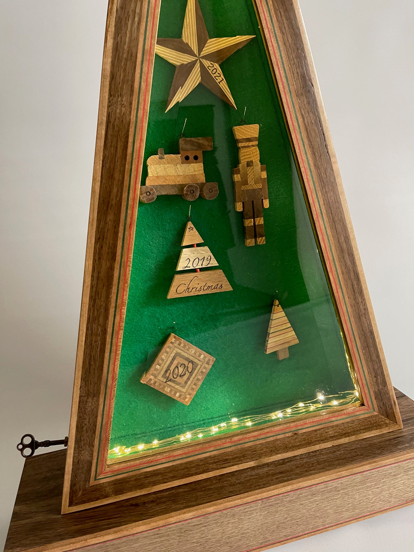 Wooden Triangle Display Cabinet - TreeToBox