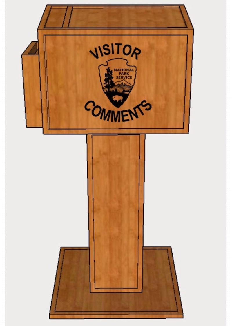 Visitor Comment box with pedestal - TreeToBox