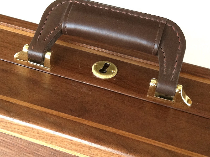 Leather handle for rifle case